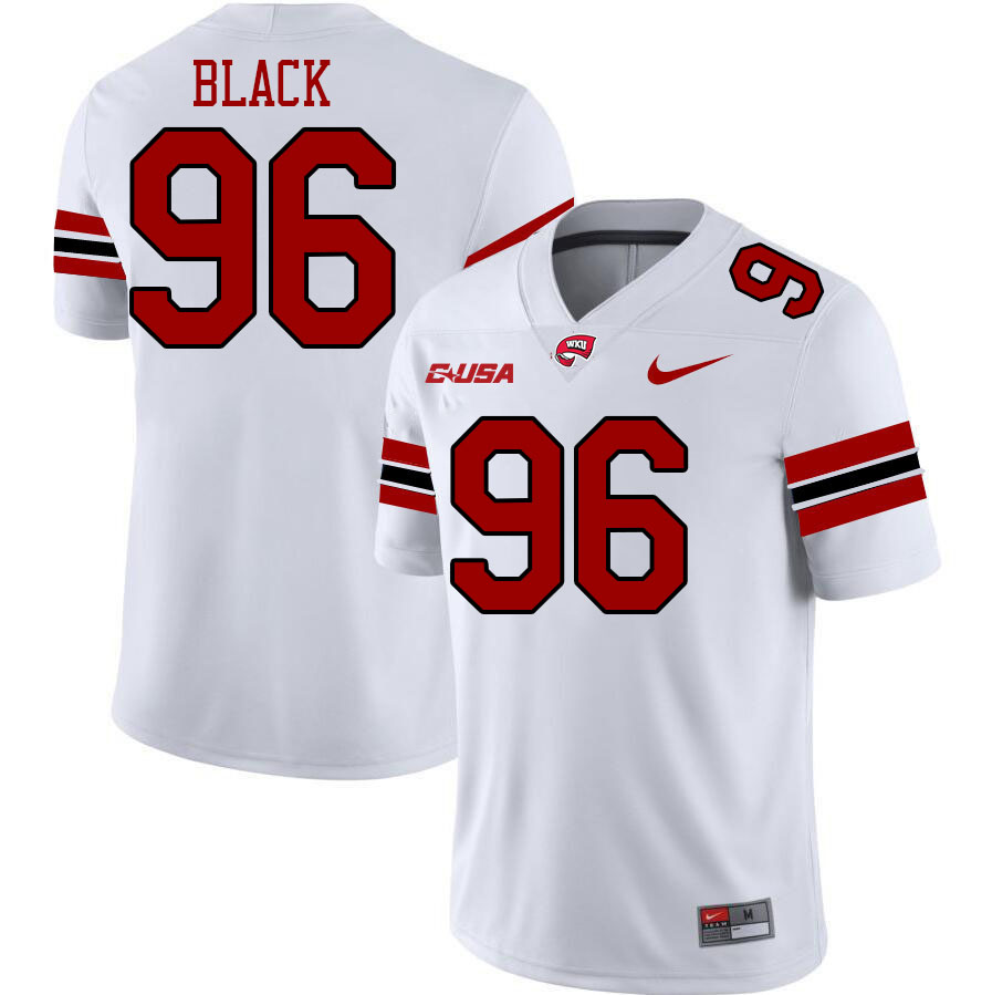 Western Kentucky Hilltoppers #96 Marquis Black College Football Jerseys Stitched Sale-White Western Kentucky Hilltoppers #96 Marquis Black College Football Jerseys Stitched Sale-White